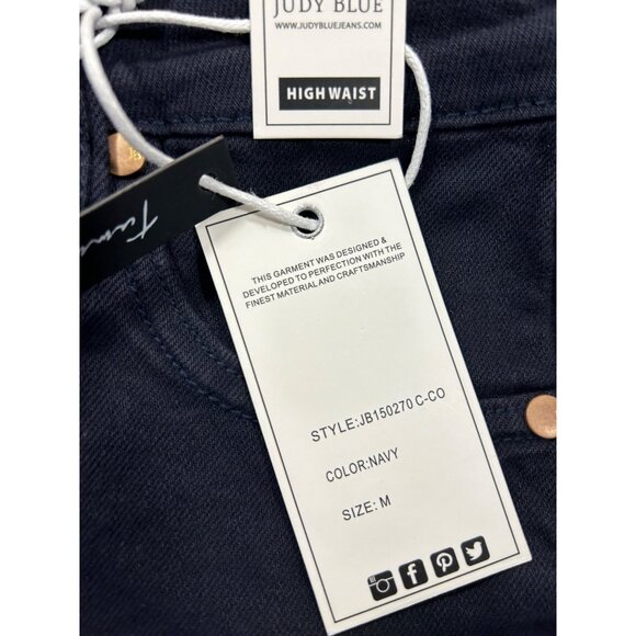 Judy Blue High-Waist Navy Denim Shorts - Picture 8 of 9